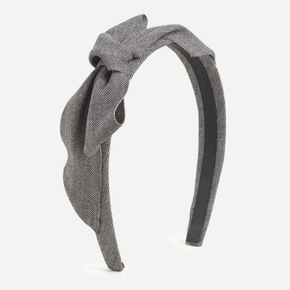 NWOT J. Crew Gray Herringbone Knotted Headband